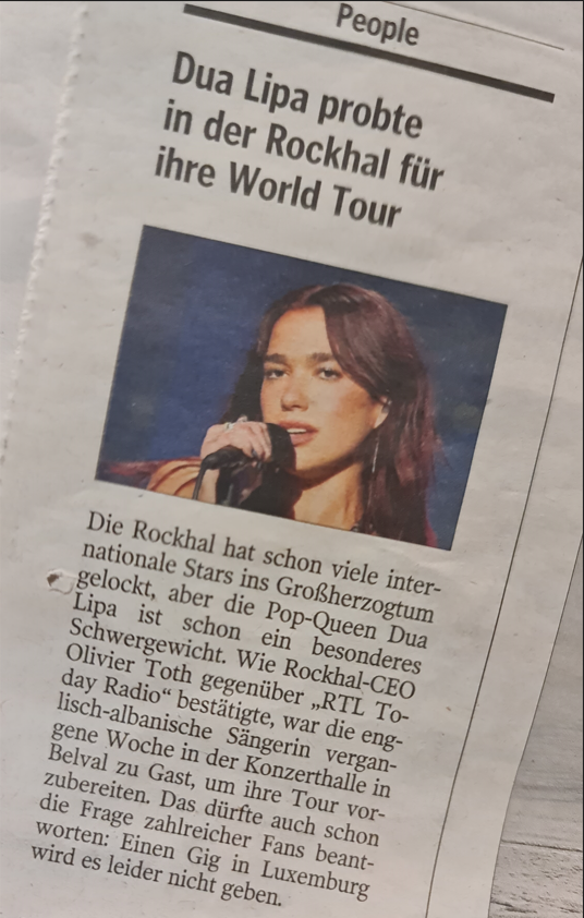 Dua Lipa en visite éclair au Luxembourg : l'agence immobilière Unicorn sollicité pour trouver une maison de luxe